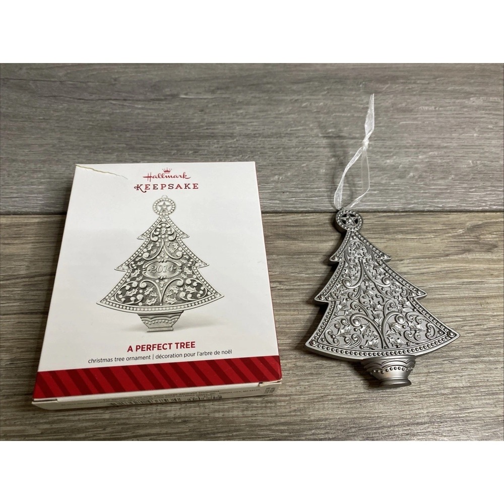 Hallmark Keepsake Christmas Ornament 2014 A PERFECT TREE Silver Metal - Picture 1 of 14